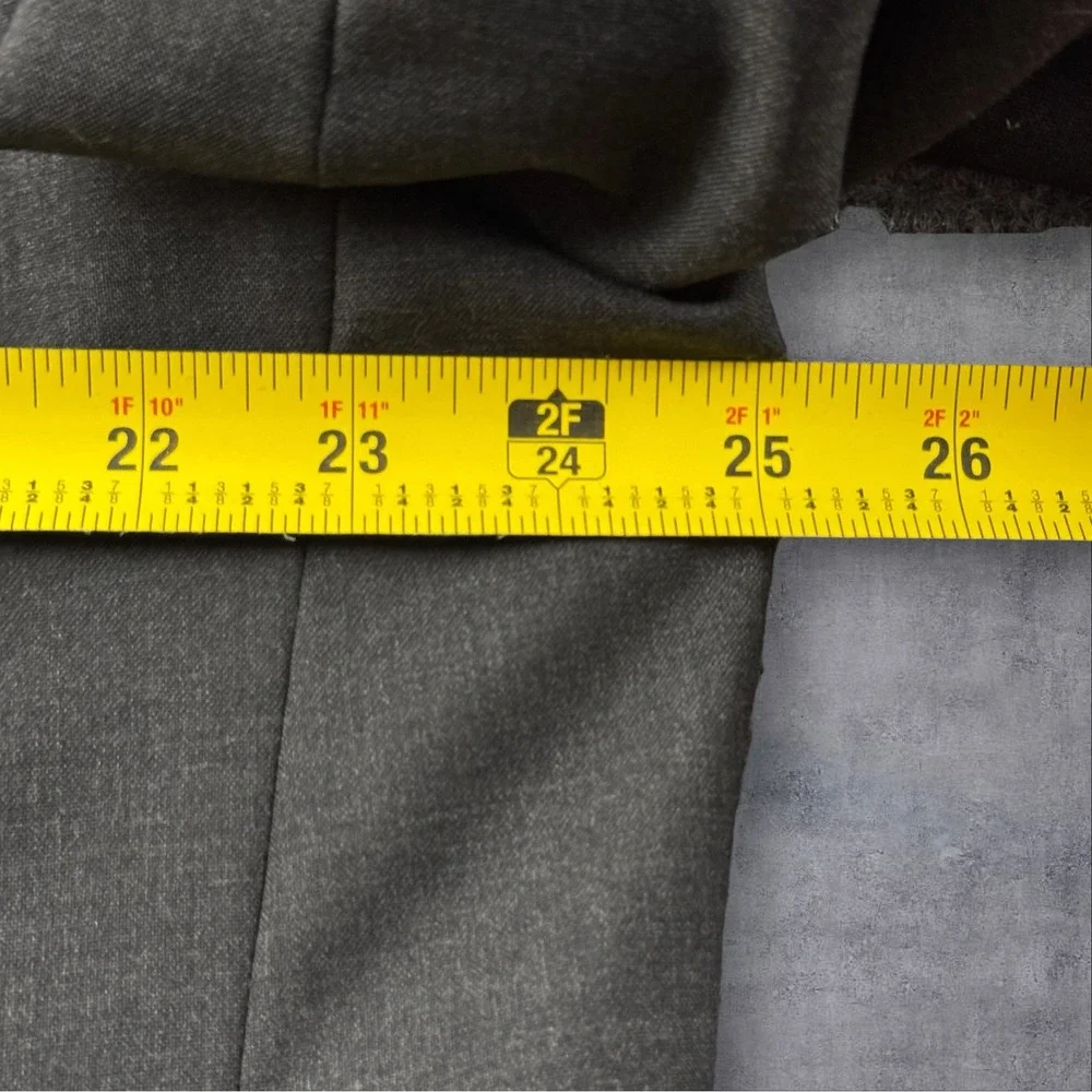 Claiborne Mens 50 Long Wool Blazer Charcoal Gray Two Button Sport Coat 50L